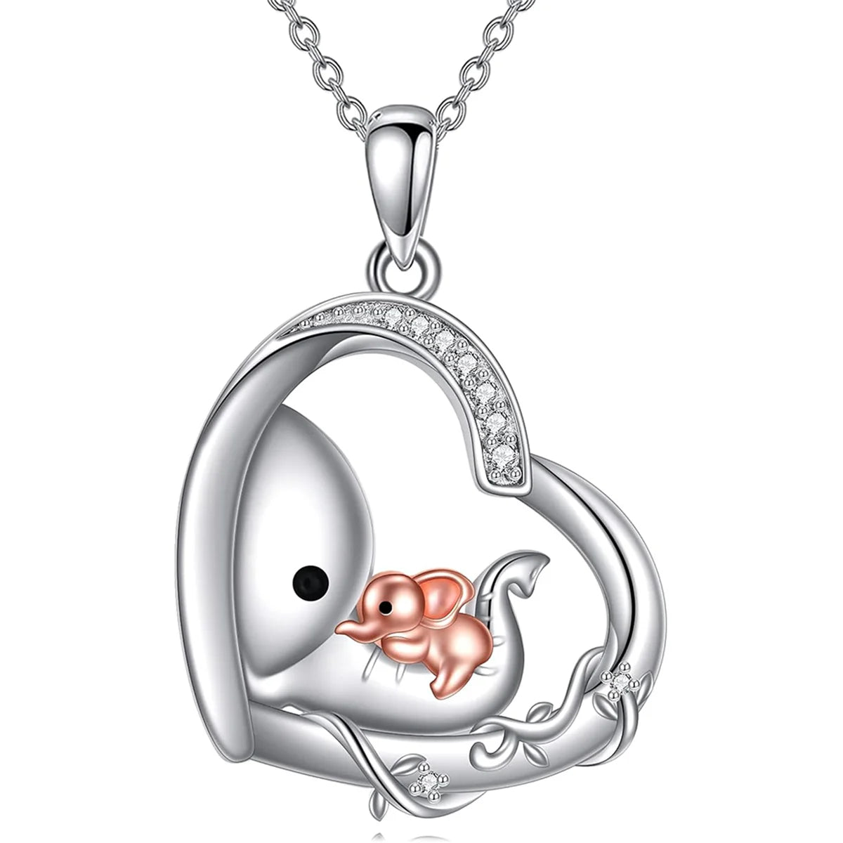 Collier Cœur Éléphant Maman & Bébé | Cadeau Fête des Mères