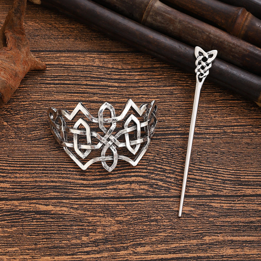 Épingle à cheveux nœud celtique irlandais, accessoire tendance et polyvalent, style viking rétro norvégien