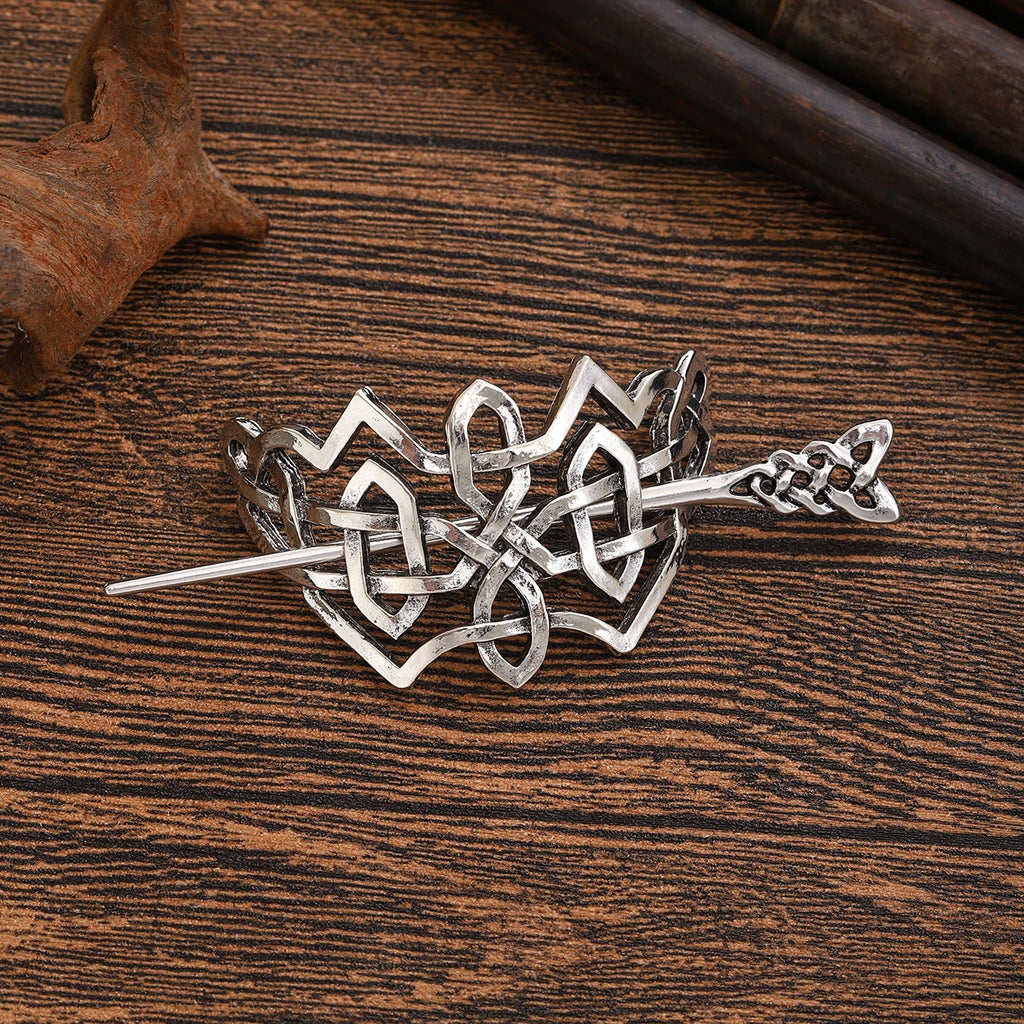 Épingle à cheveux nœud celtique irlandais, accessoire tendance et polyvalent, style viking rétro norvégien