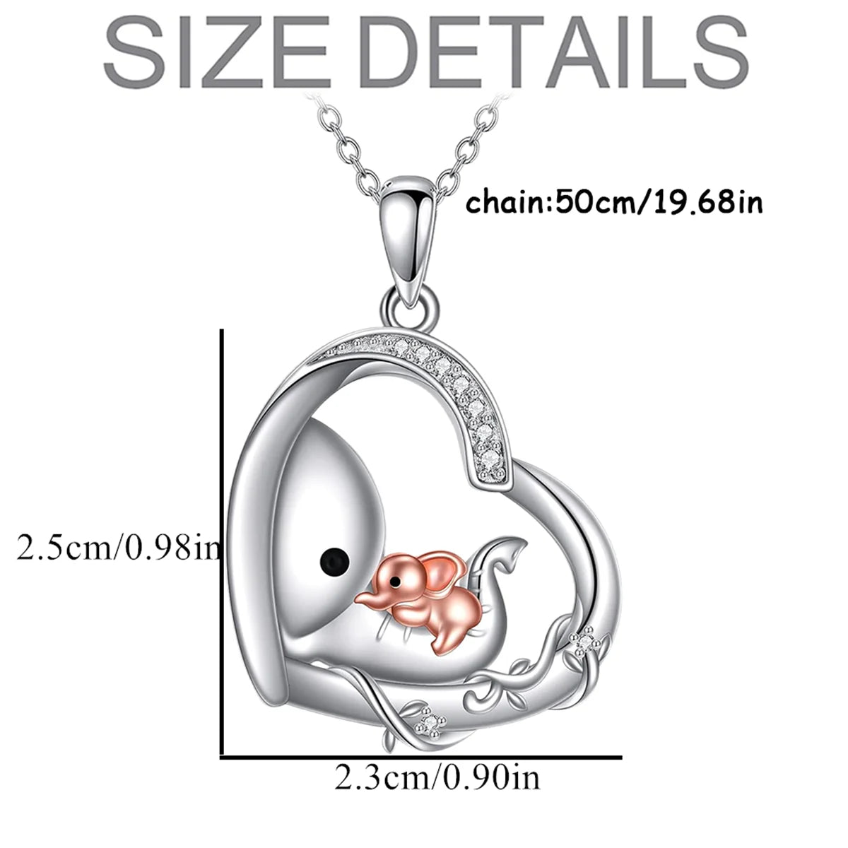 Collier Cœur Éléphant Maman & Bébé | Cadeau Fête des Mères