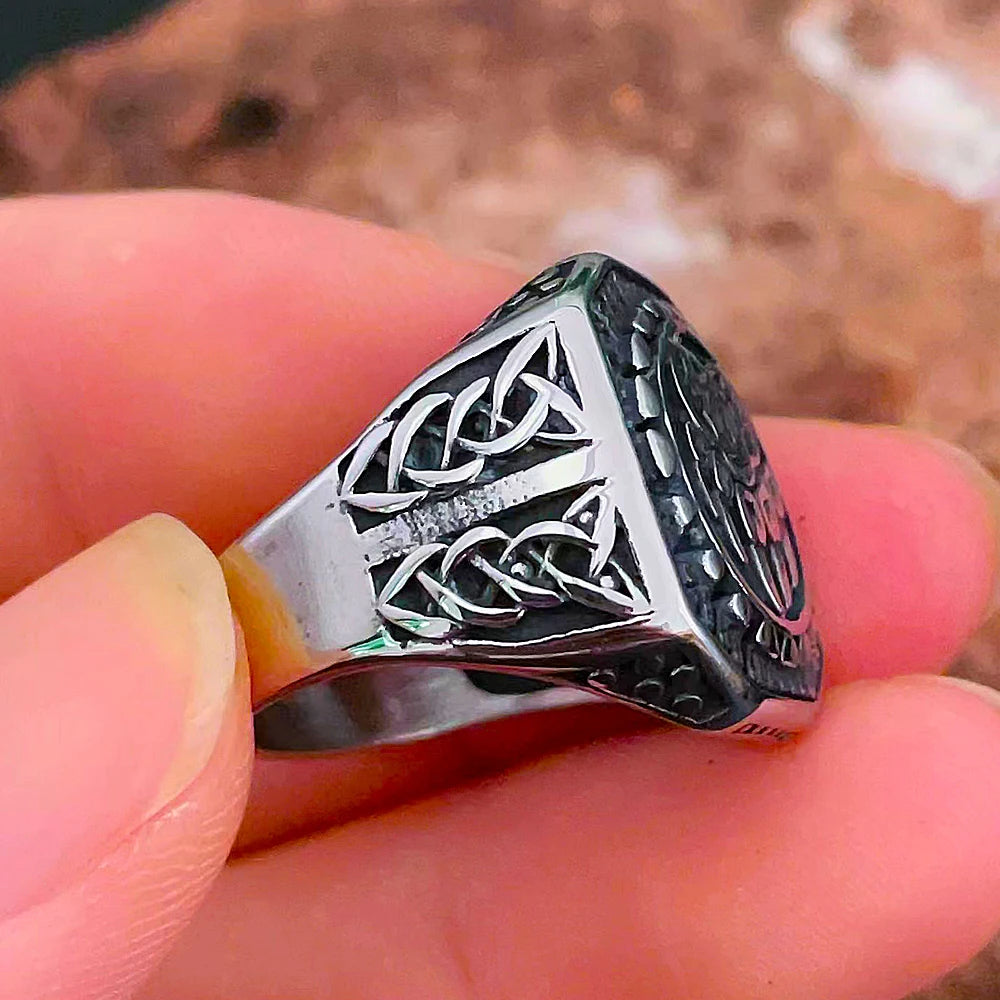 Bague Viking Griffe d'Ours — Acier Inoxydable • Chevalière Nordique Unisexe