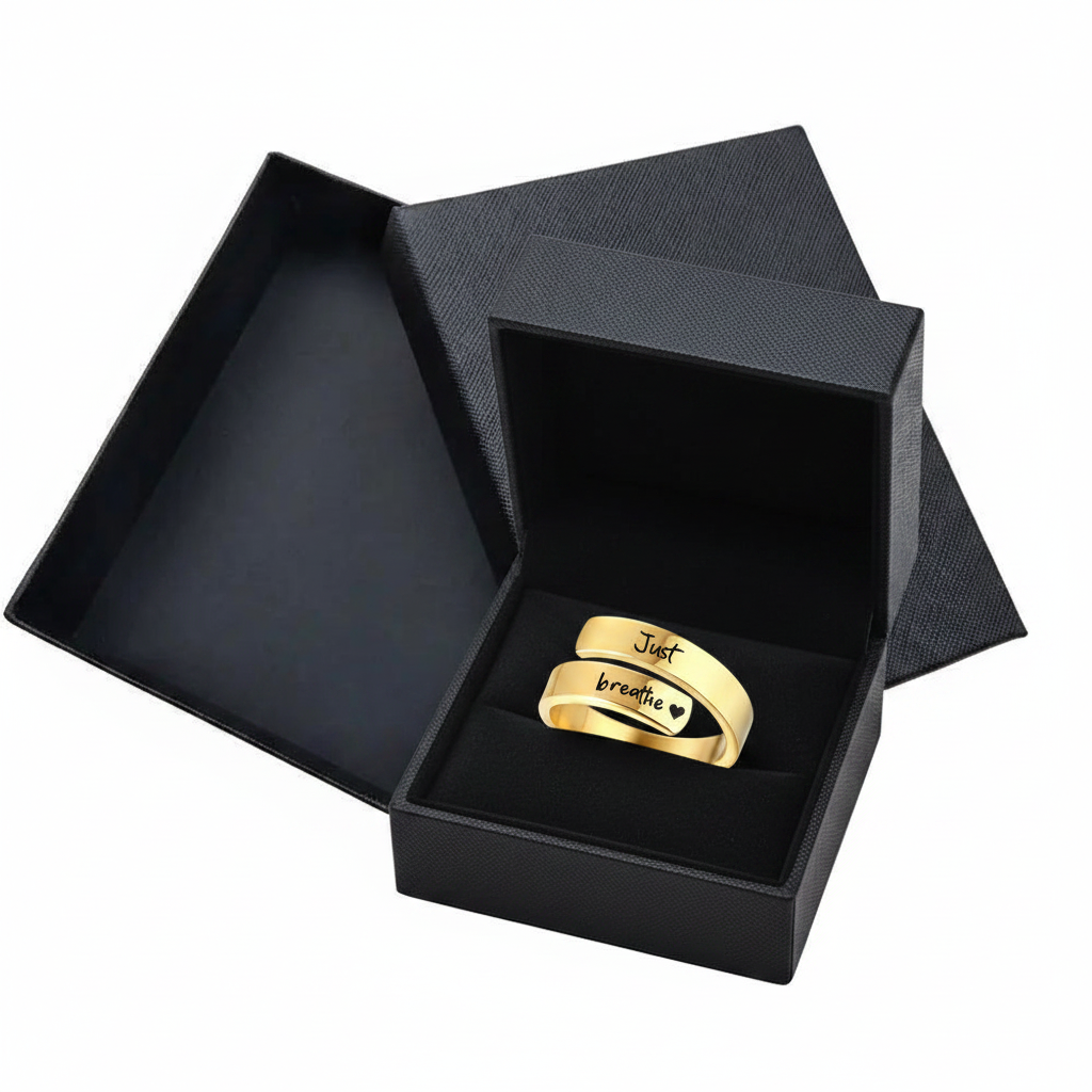 Bague Just Breathe dans boîtier noir