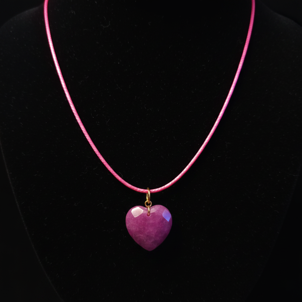 Collier Cœur – Fond Noir