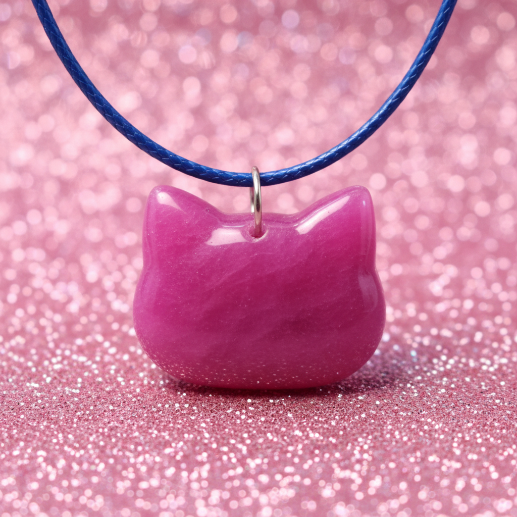 Collier Chat – Fond Pailleté